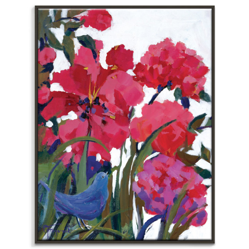 Garden Visitor' by Catherine Fitzgerald - Painting on Canvas, 51cm H x 41cm W, Timber