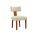 Ensemble de deux chaises d'appoint en lin et bois massif beige et brun-1131357993