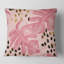 Carré, rose, Monstera sur les coups de pinceau rugueux I - Tropical-60158144