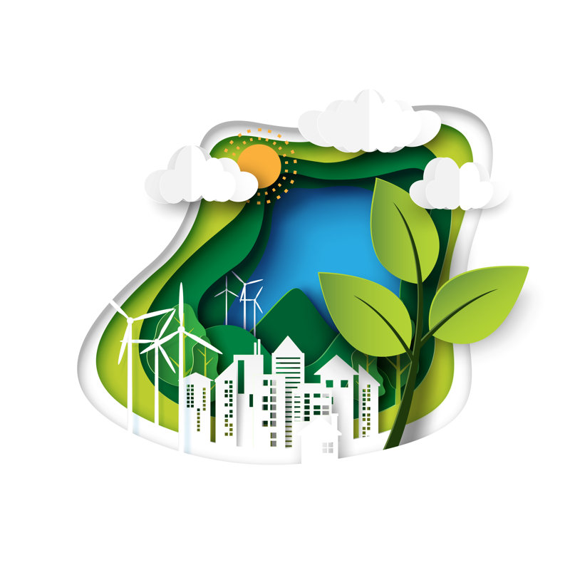 Green Ecology And Enviroment - Wrapped Canvas Print, 30cm H x 30cm W x 3.8cm D