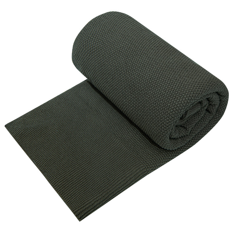 Knitted Throw Blanket, Gray, Twin
