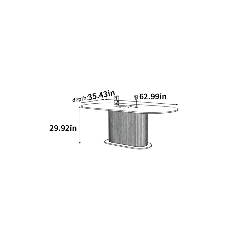 Table de salle à manger Stretford, H 29,92 po x L 62,99 po x l 27,56 po