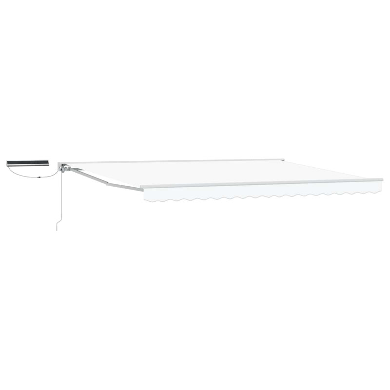 VidaXL Polyester Cover Retractable Patio Awning, 450cm W x 350cm D, Solid Color, White