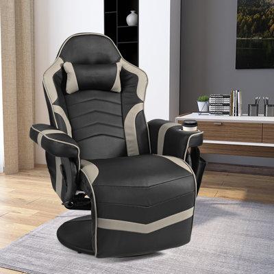 Inbox Zero Adjustable Padded Armrests and Reclining PC & Racing Game Chair