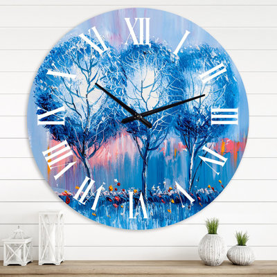 Paysage coloré impressionniste III - horloge murale moderne