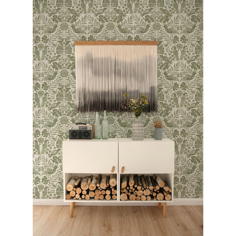 Double rouleau floral Pomona, Vert