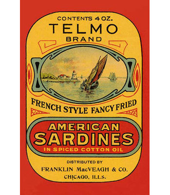 « telmo brandst sardines », affiche rétro
