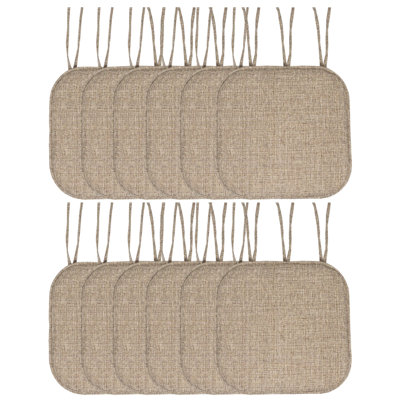 Aria Memory Foam Non-Slip 16" x 16" Chair Cushion Pad with Ties