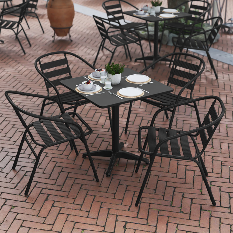 Ensemble de table de salle à manger Amadea, Noir, H 27,5 po x l 27,5 po x P 27,5 po