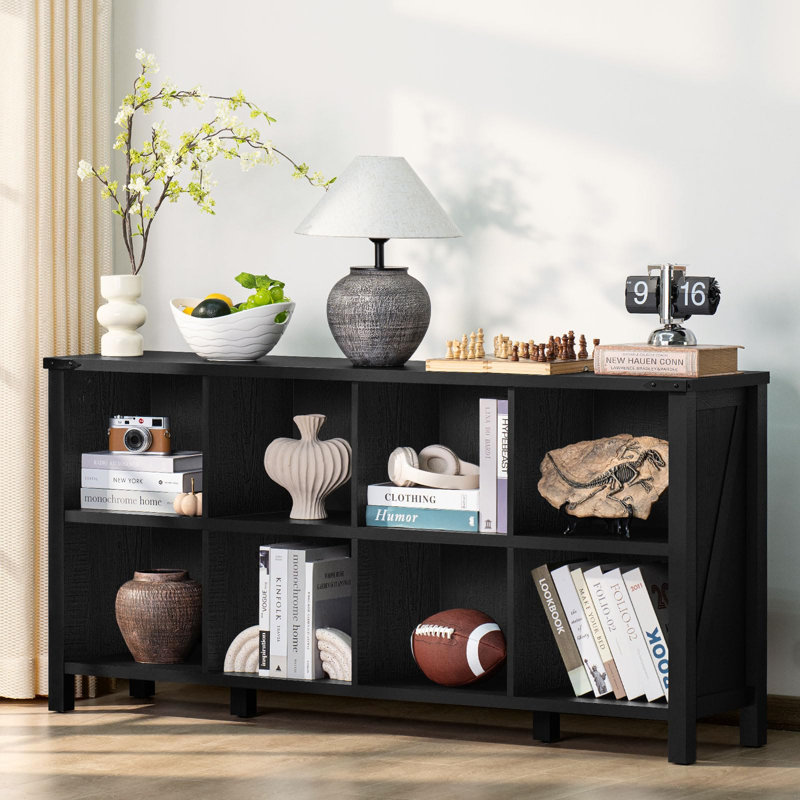Bibliothèque de rangement Farmhouse, Noir, (2 tablettes) H 29,7 po x l 62 po x P 13,6 po