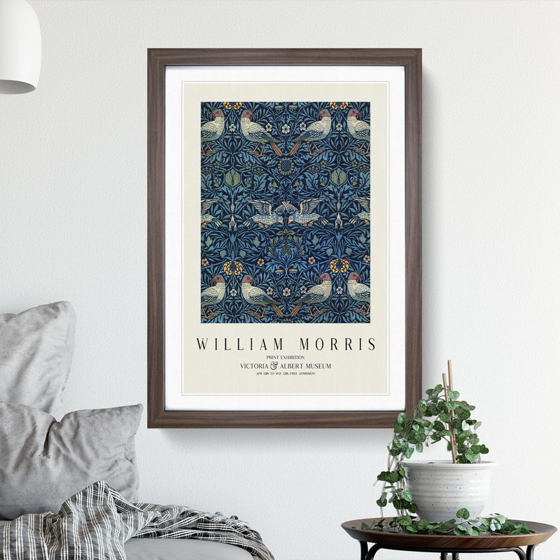Birds Vol.3 by William Morris - Framed Print, Walnut, 48cm H x 36cm W x 2cm D