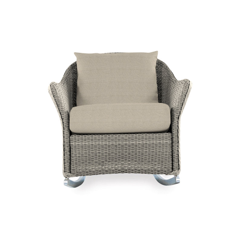 Weekend Retreat Outdoor Rocker Chair, Decorline Natural, Matte White