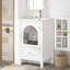Modern 20" Bathroom Vanity With Ceramic Sink, Free Standing Single Basin Vanity Set With Drawers And One Glass Door-645465526