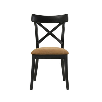 Coventina Upholstered Side Chair in Brown and Black (Set of 2) by Gracie Oaks