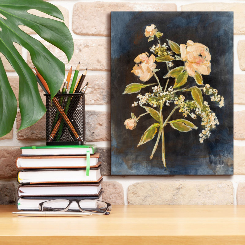 «Fleetage Blooms 1» par Julia Purinton, art mural sur toile, H 16 po x l 12 po x P 0,75 po