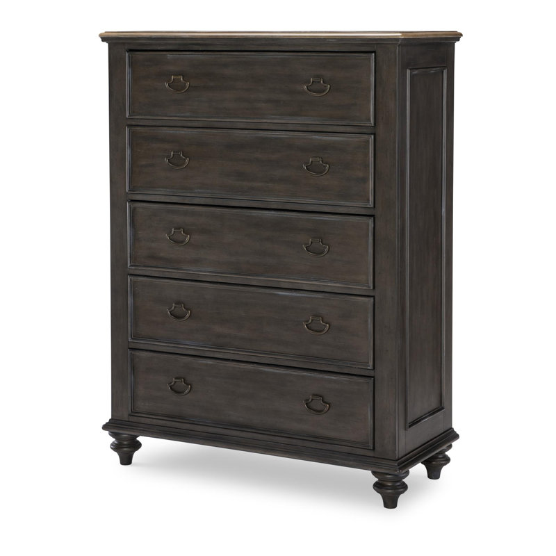 Commode 5 tiroirs Kingston, Brun