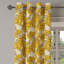 Rideau à œillets à motif floral 2 panneaux East Urban Home, 50 po, jaune terre-106354223