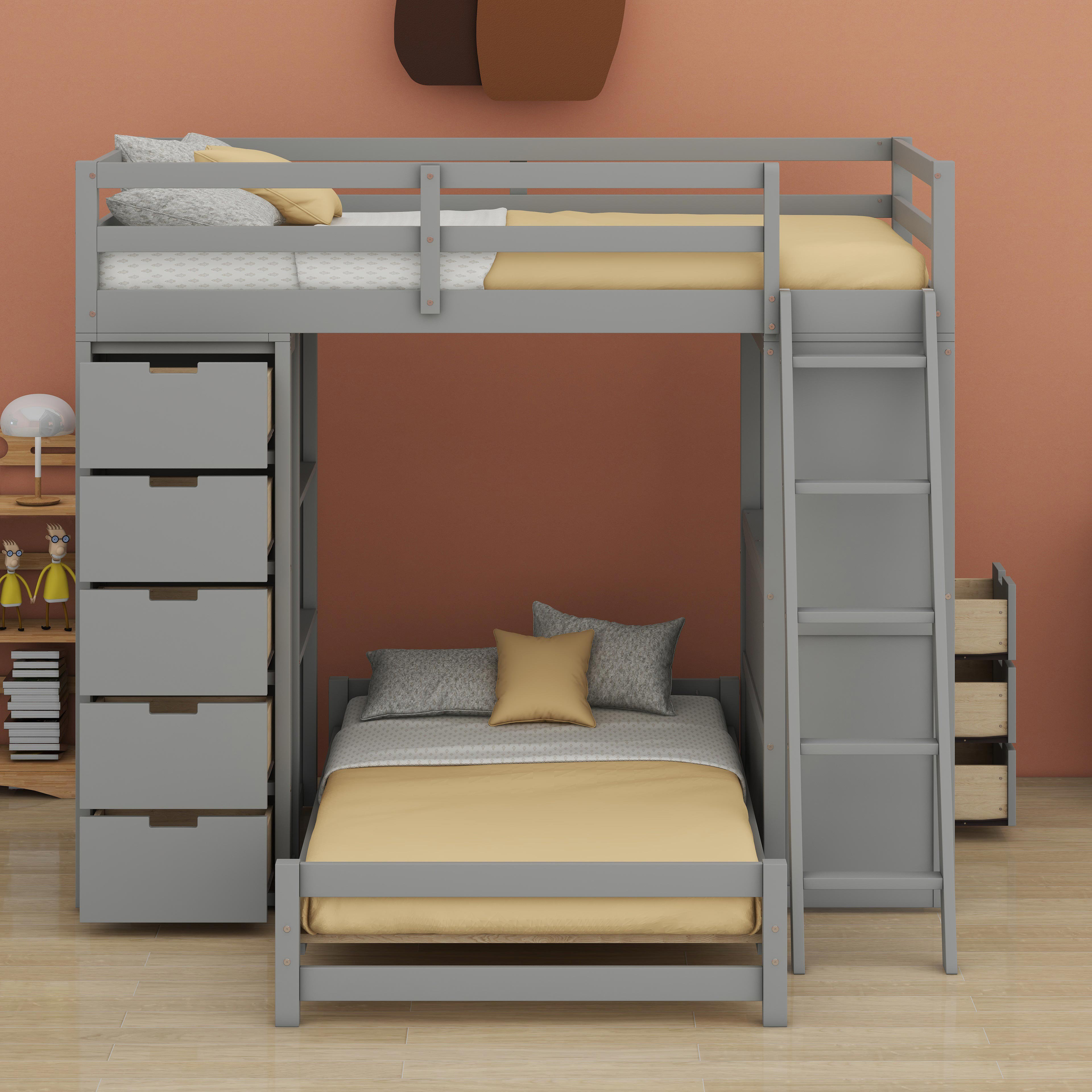 Latitude Run® Bunk Bed With LED Light And USB Ports - Wayfair Canada
