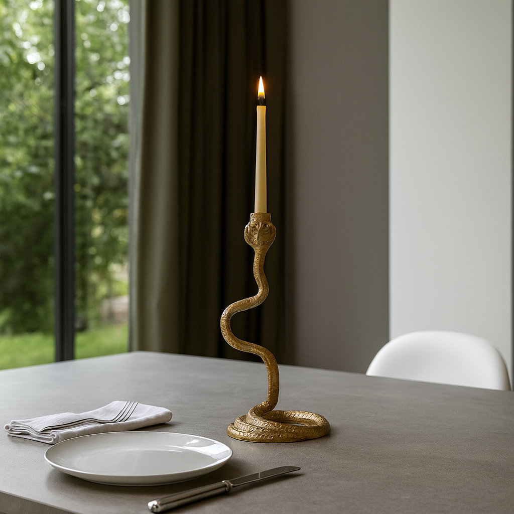 Aluminum Pillar Taper Candle Holder