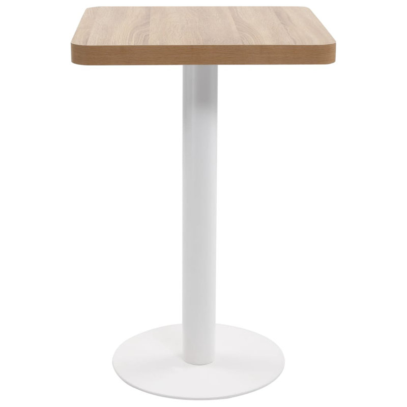 Table bistro Bistro, Brun clair, H 29,5 po x L 19,7 po x l 19,7 po, Blanc