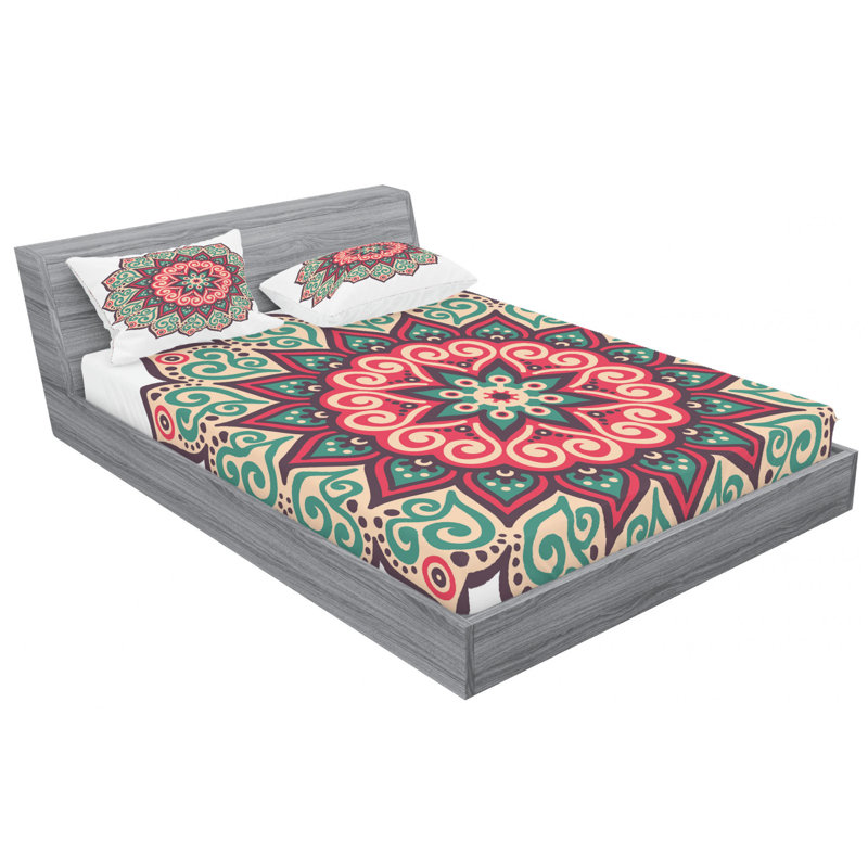 Microfiber Floral Sheet Set, Queen Sheet Set with Fitted Sheet