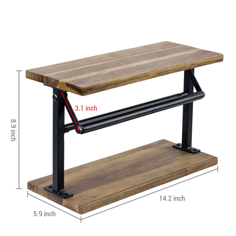 Metal and Wood Paper Towel Holder