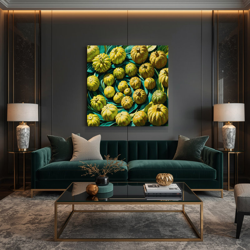 Art mural sur toile fruit vert, H 32 po x l 32 po