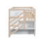 Lit mezzanine simple en bois massif avec escalier, tiroir sous le lit, rangement pour tablette-2005947876