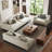 Ensemble de salon Hollynd Coussin moderne en coton et lin avec coussins