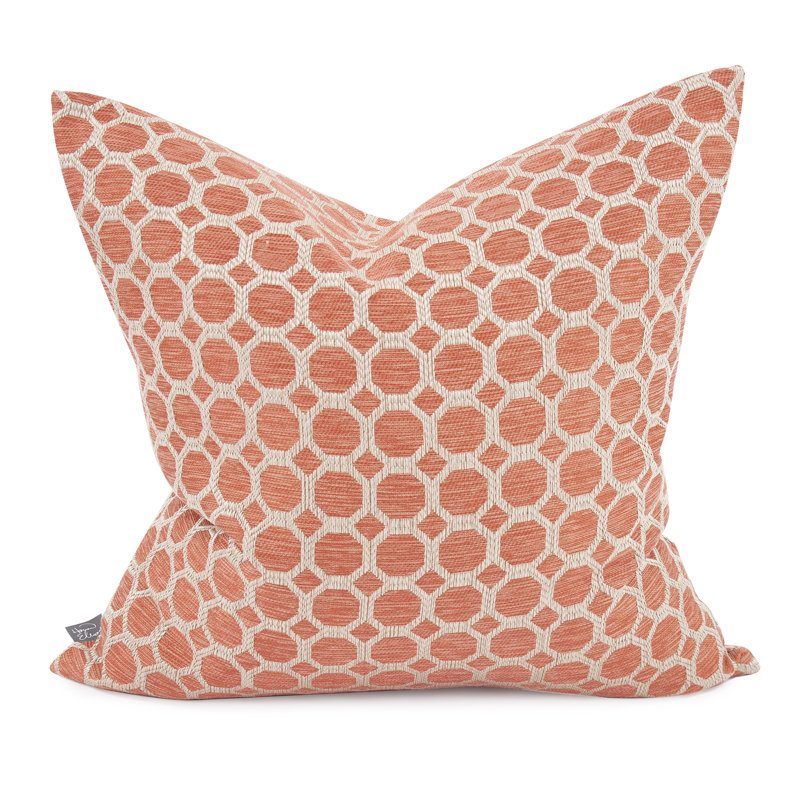 Coussin décoratif carré & insert, H 20 po x l 20 po, Orange