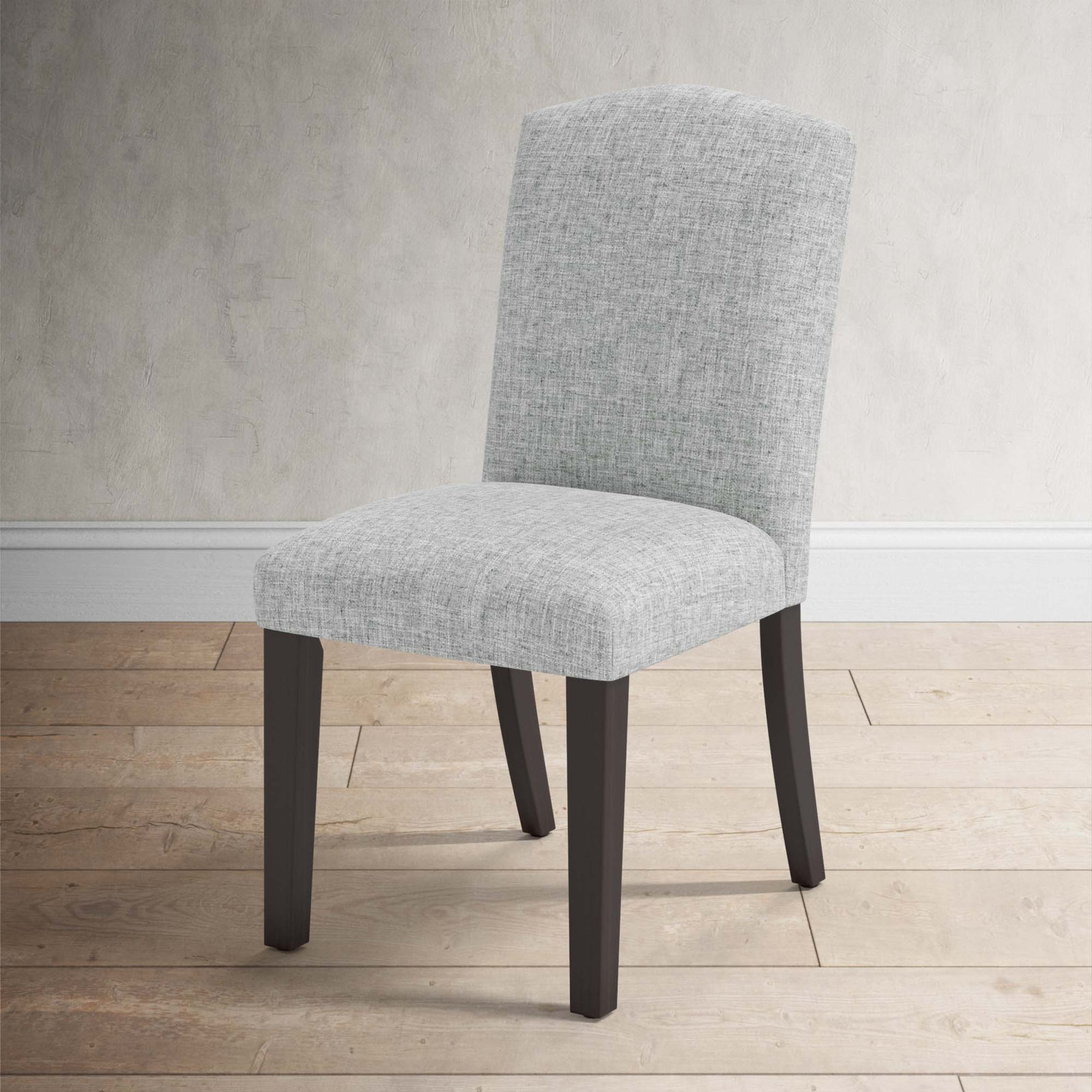 Estrela Dining Chair, Zuma Pumice Textured Linen, Espresso