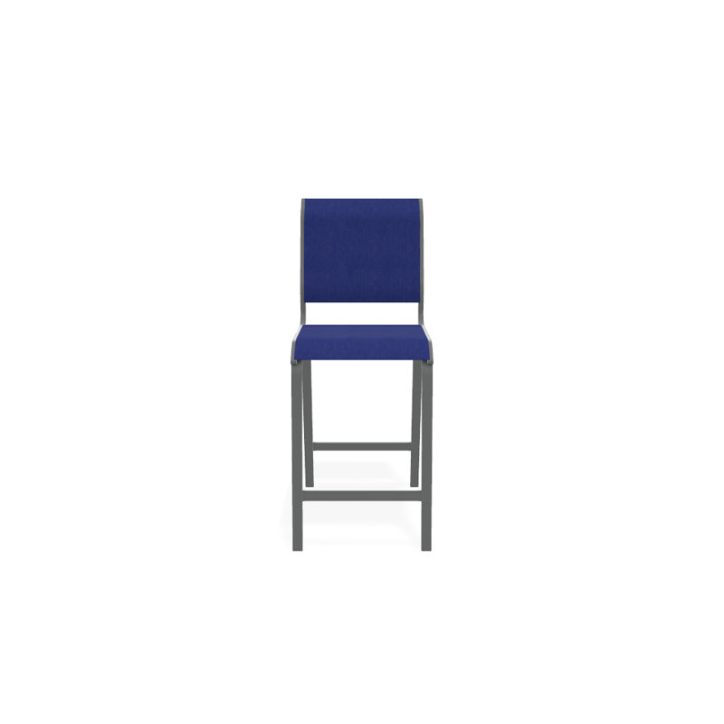 Tabouret de bar 26 po Holna, Atlantis bleu royal Sunbrella®, Graphite texturé