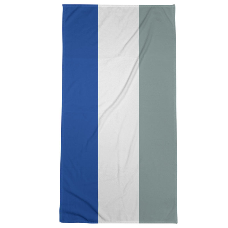 Bath Towel, Ocean Blue/Ivory/Silver