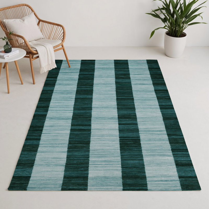 Tapis d'intérieur et d'extérieur à carreaux bleu, Rectangulaire 3 pi x 5 pi