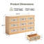Commode pour chambre à coucher avec grands tiroirs, commodes larges en rotin avec profil incurvé, commode en bois de rotin pour chambre à coucher, salon, 9 tiroirs, naturel