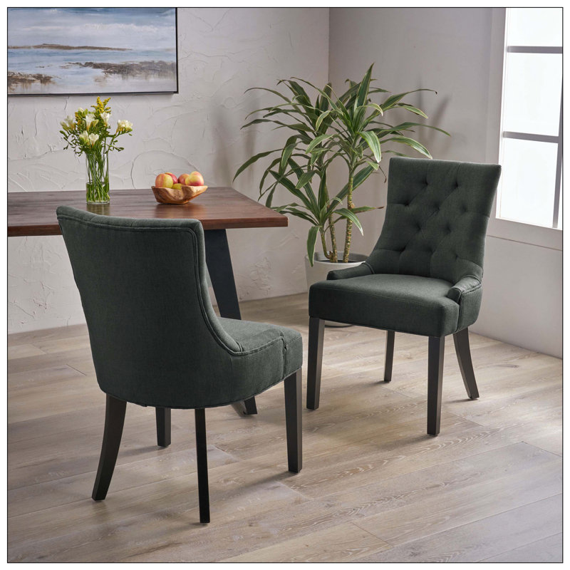 Ensemble de 2 chaises de salle à manger pour la maison, la salle à manger et la cuisine, Gris foncé
