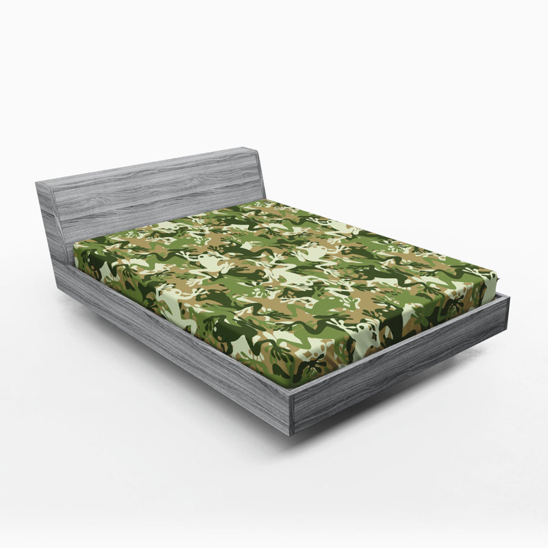 Microfiber Camouflage Fitted Sheet, Full Fitted Sheet