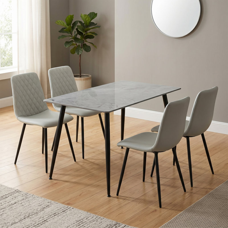 Volta Dining Set, Light Grey