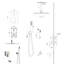 Système de douche avec bec de baignoire en cascade - Plafonnier carré en nickel brossé 3 fonctions à 3 fonctions, valve de pluie et à main Installation rapide et simple Nettoyage rapide-124566318