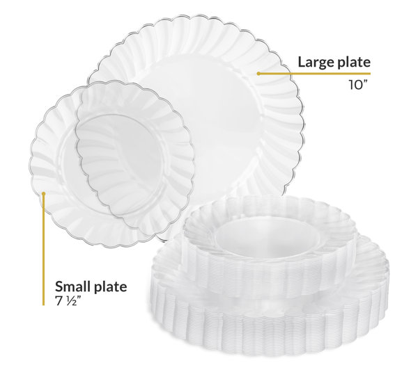 Seseno Disposable Plastic Birthday Dessert Plate for 200 Guests