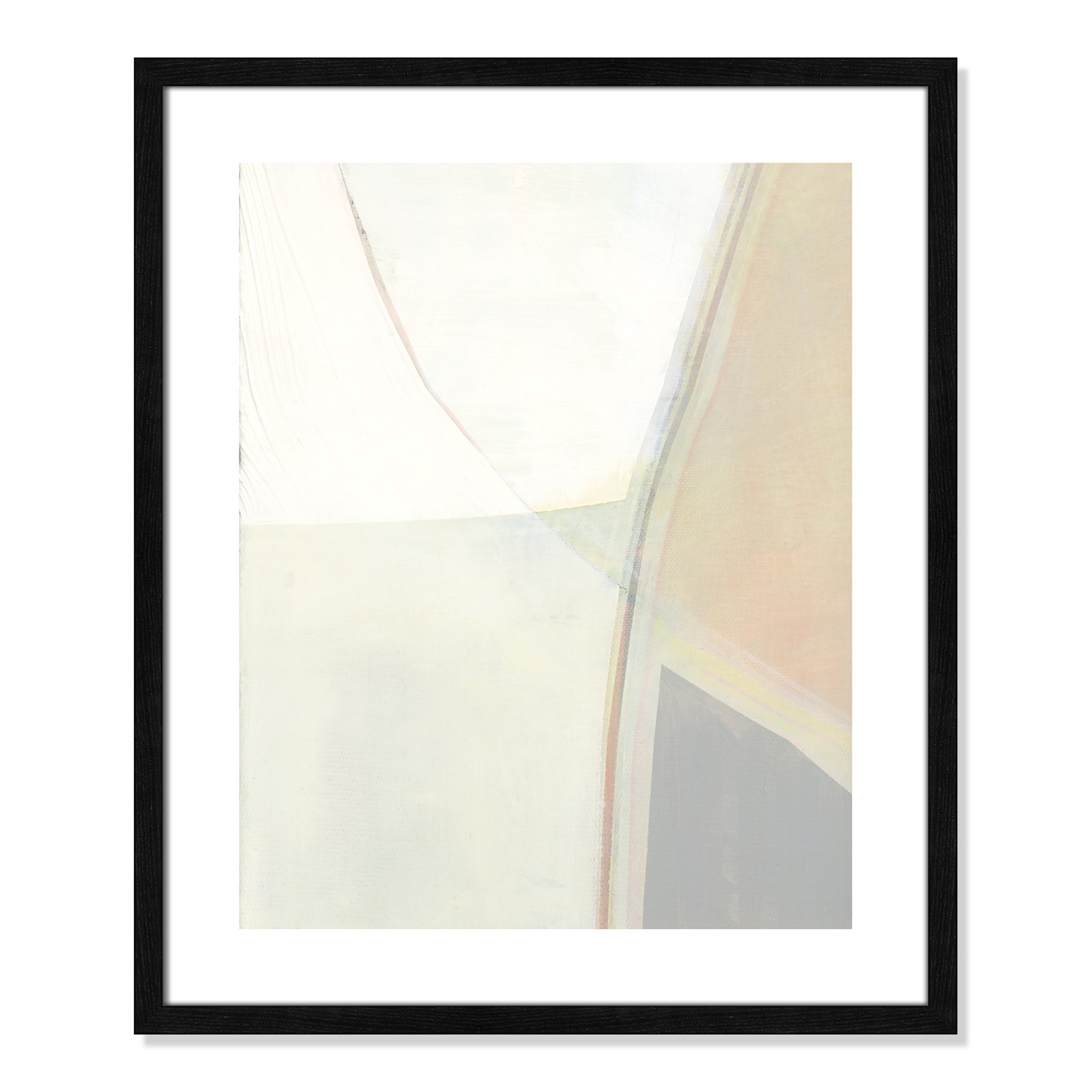 Alexandria "In Neutral II" Painting by Cartissi, Black Wood Framed Paper, 25.5" H x 21.5" W x 0.75" D
