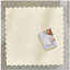Table basse carrée de 35,43 pouces vintage en fibre de verre robuste pour salon, bureau, sans assemblage, beige