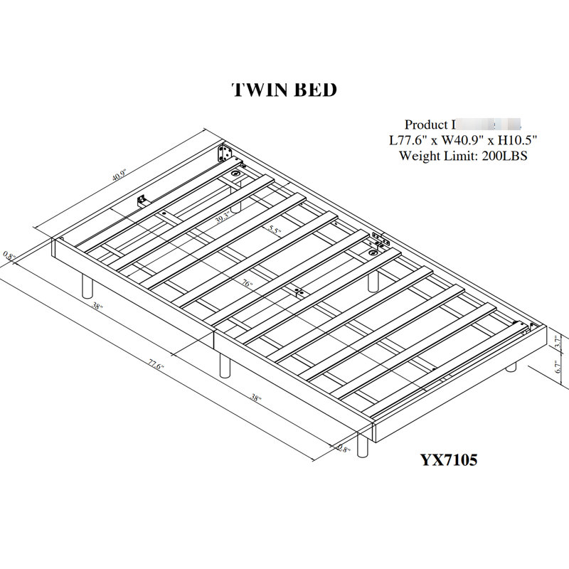 Lit flottant contemporain de taille simple gris pour un espace élégant avec une structure de sommeil paisible, Lit simple