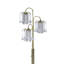 Lampe sur pied de 63 po de hauteur en métal avec finition en laiton, conception de lustre en cristal