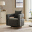 Fauteuil demi-tonneau pivotant à dossier creux de 29,1 po de largeur avec base en bois-106905339