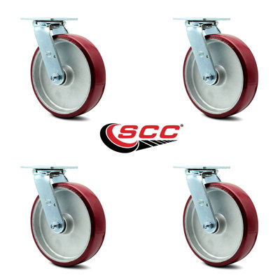 Poly on Aluminum Caster with Roller Bearings