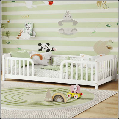 Twin Floor Fence Bed - Central Entrance with Guardrails