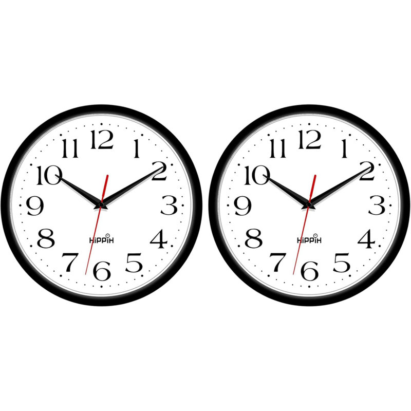 Horloge murale silencieuse, lot de 2