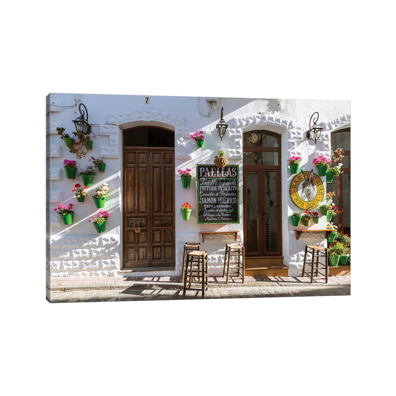 Outdoor CafÃ© in Andalusia, Spain 1 Piece Wrapped Canvas Wall Art, 101.6 cm H x 66.04 cm W x 1.91 cm D