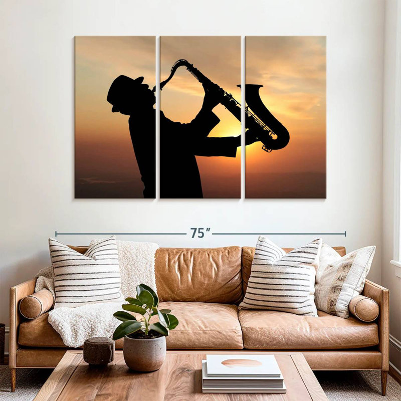 Abarca Man Playing Saxophone, 42" H x 65" W